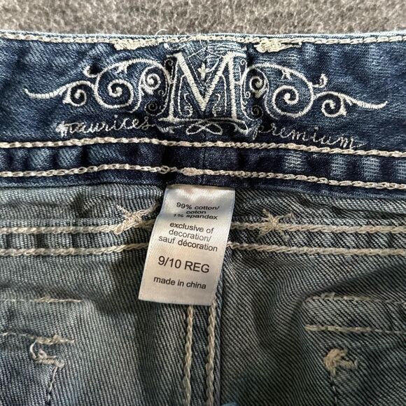 Vintage Faded Distressed Boot Cut Miss Me Jeans Rhinestone Bling 2000s Y2K 9/10 - Picture 6 of 8